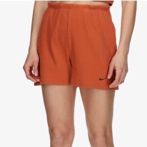 NIKE Sportswear Slim Fit 3” Texas High Rise Ribbed Rust Shorts Sz S *X25